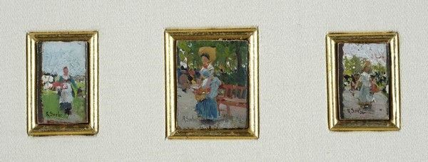 Raffaello Sorbi : Figure  - Tre oli su tavola - Auction Opere scelte dell'ottocento italiano da collezioni private - I - Galleria Pananti Casa d'Aste