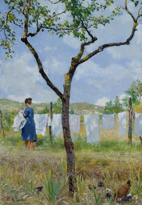 Raffaello Sorbi - Panni stesi