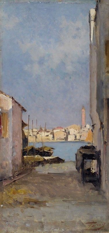 Achille Formis Befani : Scorcio di Venezia  ((1890-1895))  - Olio su tavola - Auction Opere scelte dell'ottocento italiano da collezioni private - I - Galleria Pananti Casa d'Aste