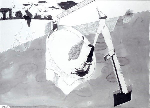 Renato Ranaldi : Intruso  (1991)  - China su carta - Asta Arte Moderna e Contemporanea, Grafica ed Edizioni - Galleria Pananti Casa d'Aste