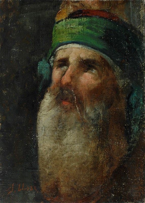 Attr. a Stefano Ussi : Uomo con barba  - Olio su cartone - Auction Autori dell'800-900, Moderni e Contemporanei, Grafica ed Edizioni - I - Galleria Pananti Casa d'Aste