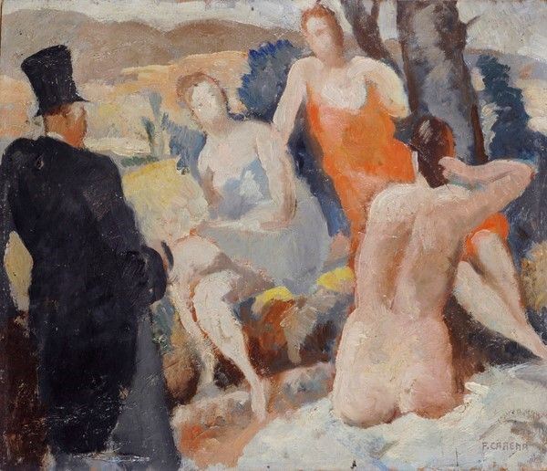 Felice Carena - Figure all'aperto