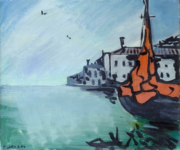 Giulio Turcato : Venezia  - Olio su tela - Asta Arte Moderna e Contemporanea, Grafica ed Edizioni - Galleria Pananti Casa d'Aste