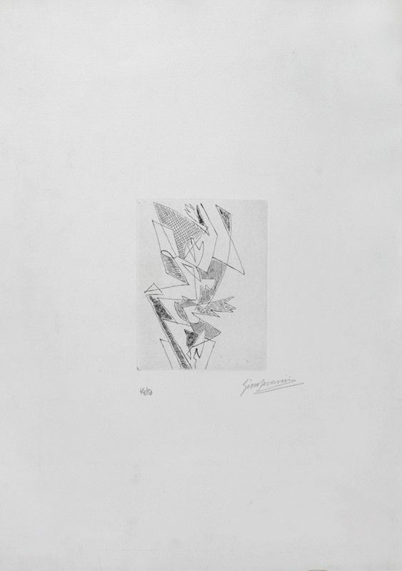 Gino Severini : Senza titolo  - Acquaforte - Auction ASTA A TEMPO - Autori dell'800-900, Moderni e Contemporanei, Grafica ed Edizioni - I - Galleria Pananti Casa d'Aste
