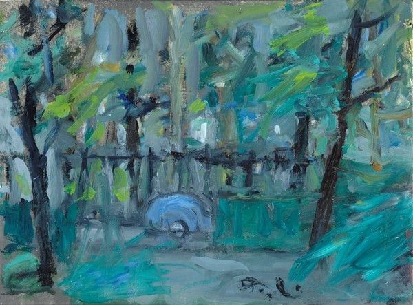 Bruno Paoli : Giardino  - Olio su compensato - Asta Autori dell'800-900, Moderni e Contemporanei, Grafica ed Edizioni - I - Galleria Pananti Casa d'Aste