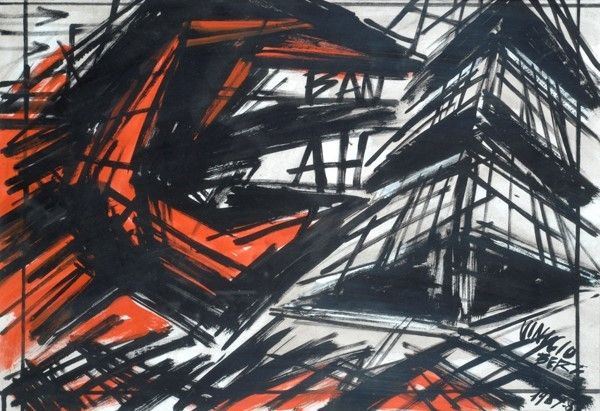 Vinicio Berti : Senza titolo  (1987-88)  - Acrilico su cartone - Auction Autori dell'800-900, Moderni e Contemporanei, Grafica ed Edizioni - I - Galleria Pananti Casa d'Aste