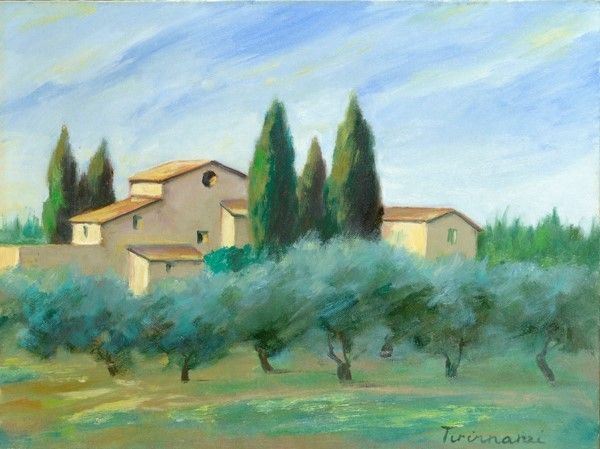 Nino Tirinnanzi : Paesaggio  - Olio su cartone - Asta Autori dell'800-900, Moderni e Contemporanei, Grafica ed Edizioni - I - Galleria Pananti Casa d'Aste