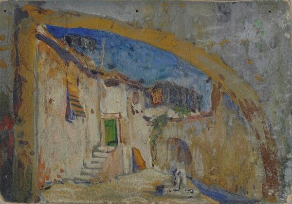 Anonimo, XX sec. - Scorcio di paese
