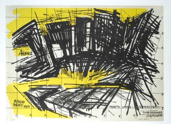 Vinicio Berti : Senza titolo  (1981)  - Litografia - Asta ASTA A TEMPO - Autori dell'800-900, Moderni e Contemporanei, Grafica ed Edizioni - I - Galleria Pananti Casa d'Aste