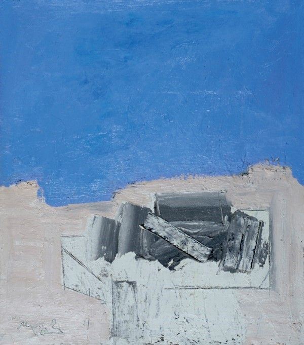 Carlo Mattioli : Natura morta rosa e azzurra  (1967)  - Olio su tela - Asta Arte Moderna e Contemporanea, Grafica ed Edizioni - Galleria Pananti Casa d'Aste