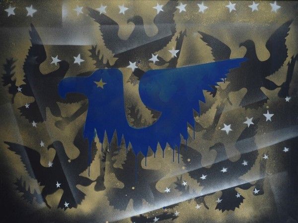 Franco Angeli : Aquile americane  (1985)  - Smalti su tela - Asta Arte Moderna e Contemporanea, Grafica ed Edizioni - Galleria Pananti Casa d'Aste