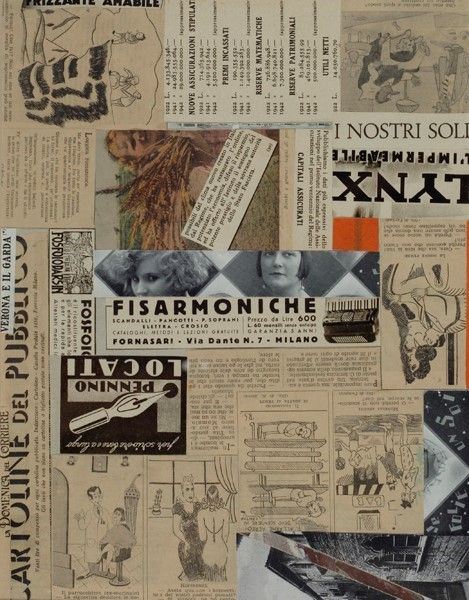 Gelindo Furlan : Frizzante amabile  (1938)  - Collage - Asta Arte Moderna e Contemporanea, Grafica ed Edizioni - Galleria Pananti Casa d'Aste