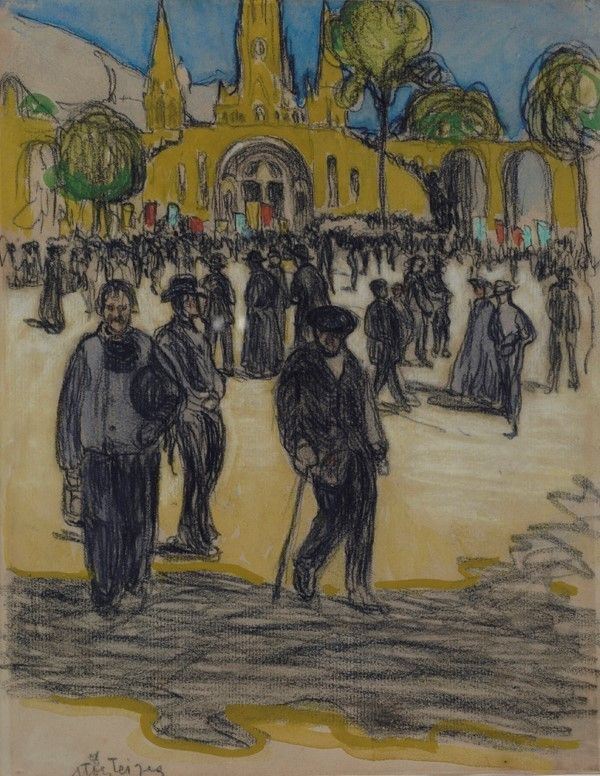 Albert Gleizes - Folla nella Piazza di Lourdes