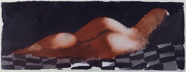 Edolo Masci : Nudo di schiena  - Acquerello su carta - Asta Autori dell'800-900, Moderni e Contemporanei, Grafica ed Edizioni - I - Galleria Pananti Casa d'Aste