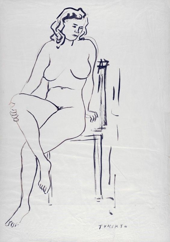 Giulio Turcato : Nudo  - China su carta - Auction Arte Moderna e Contemporanea, Grafica ed Edizioni - Galleria Pananti Casa d'Aste