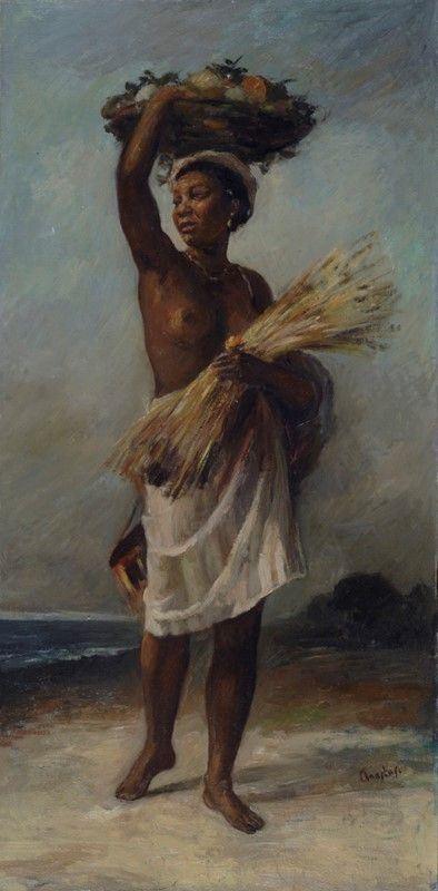Anastasi : Indigena  - Olio su cartone - Auction Antiquariato - mobili, dipinti e oggetti di arredo - I - Galleria Pananti Casa d'Aste