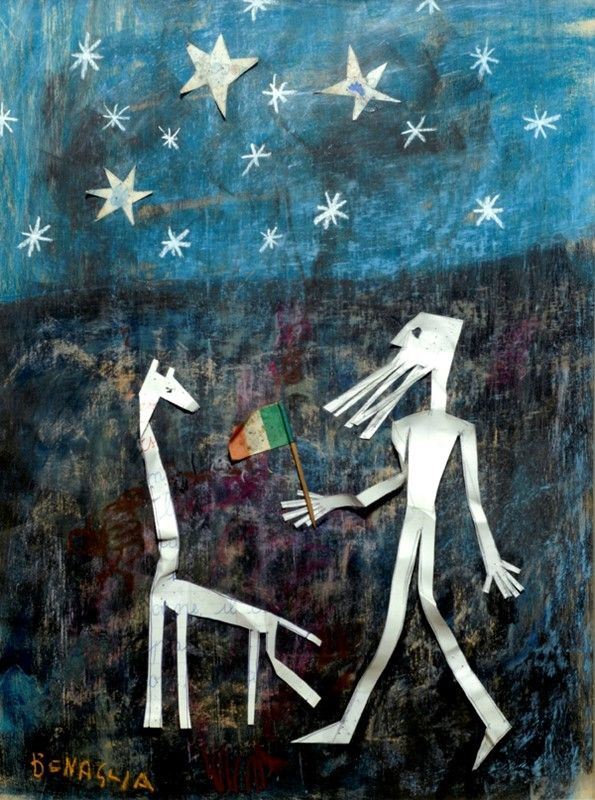 Enrico Benaglia : Senza titolo  (1988)  - Tecnica mista e collage su tavola - Auction ASTA A TEMPO - Autori dell'800-900, Moderni e Contemporanei, Grafica ed Edizioni - I - Galleria Pananti Casa d'Aste