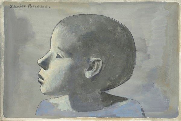 Xavier Bueno : Profilo di bambino  (1964)  - Olio su cartoncino - Asta Arte Moderna e Contemporanea, Grafica ed Edizioni - Galleria Pananti Casa d'Aste