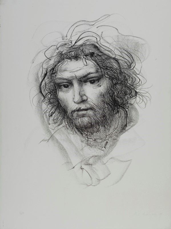 Pietro Annigoni : Volto  - Litografia - Asta ASTA A TEMPO - Autori dell'800-900, Moderni e Contemporanei, Grafica ed Edizioni - I - Galleria Pananti Casa d'Aste