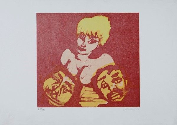 Mino Maccari : Senza titolo  - Xilografia - Asta ASTA A TEMPO - Autori dell'800-900, Moderni e Contemporanei, Grafica ed Edizioni - I - Galleria Pananti Casa d'Aste
