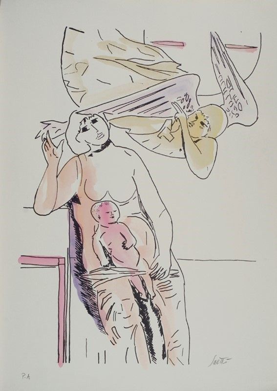 Bruno Saetti : Senza titolo  - Litografia - Asta ASTA A TEMPO - Autori dell'800-900, Moderni e Contemporanei, Grafica ed Edizioni - I - Galleria Pananti Casa d'Aste