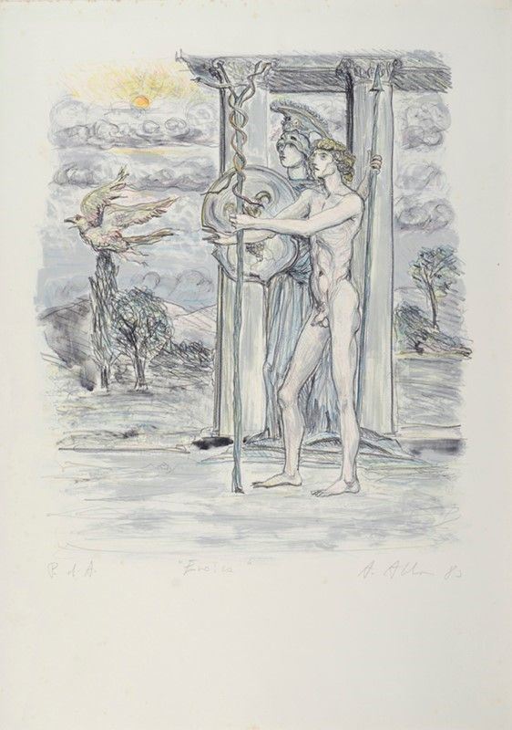 Alberto Abate : Eroica  (1983)  - Litografia - Auction ASTA A TEMPO - Autori dell'800-900, Moderni e Contemporanei, Grafica ed Edizioni - I - Galleria Pananti Casa d'Aste