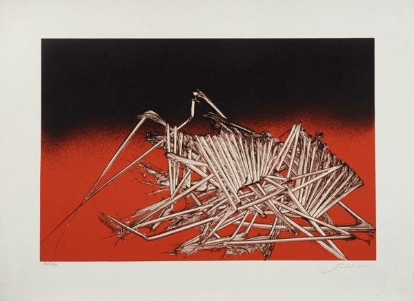 Emilio Scanavino : Senza titolo  - Serigrafia - Auction ASTA A TEMPO - Autori dell'800-900, Moderni e Contemporanei, Grafica ed Edizioni - I - Galleria Pananti Casa d'Aste