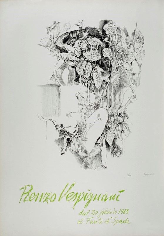 Lorenzo Vespignani : Senza titolo  (1965)  - Litografia - Auction ASTA A TEMPO - Autori dell'800-900, Moderni e Contemporanei, Grafica ed Edizioni - I - Galleria Pananti Casa d'Aste