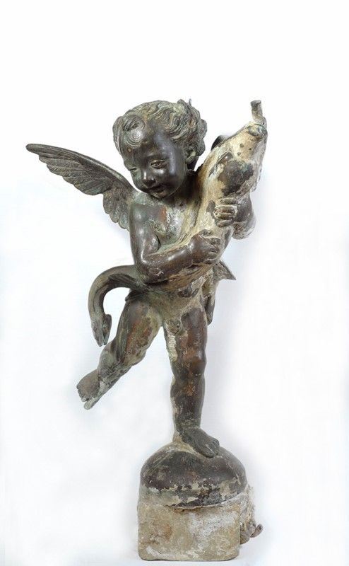 Putto alato con delfino  - Auction Antiquariato - mobili, dipinti e oggetti di arredo - Galleria Pananti Casa d'Aste