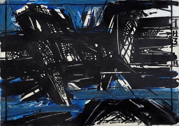 Vinicio Berti : Emblema antagonista positivo  (1973)  - Acrilico su tela - Auction Autori dell'800-900, Moderni e Contemporanei, Grafica ed Edizioni - I - Galleria Pananti Casa d'Aste