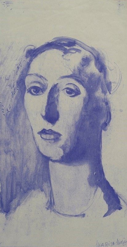 Marisa Mori : Volto di donna  - Inchiostro su carta - Asta Autori dell'800-900, Moderni e Contemporanei, Grafica ed Edizioni - I - Galleria Pananti Casa d'Aste