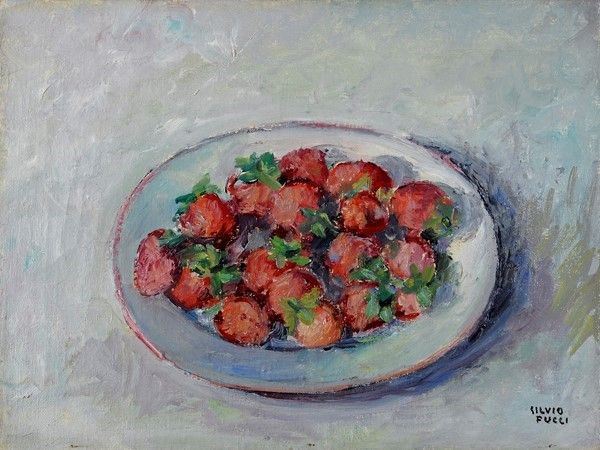 Silvio Pucci - Natura morta con fragole
