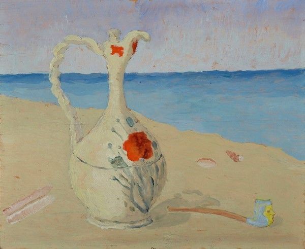 Guido Peyron : Brocca sulla spiaggia  (1945)  - Olio su tavola - Asta STORART: Dipinti, oggetti, arredi dal XVII al XX sec. - III - Galleria Pananti Casa d'Aste