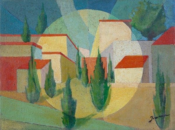 Anonimo, XX sec. : Case  - Acrilico su tela - Auction ARTE MODERNA E CONTEMPORANEA - Galleria Pananti Casa d'Aste