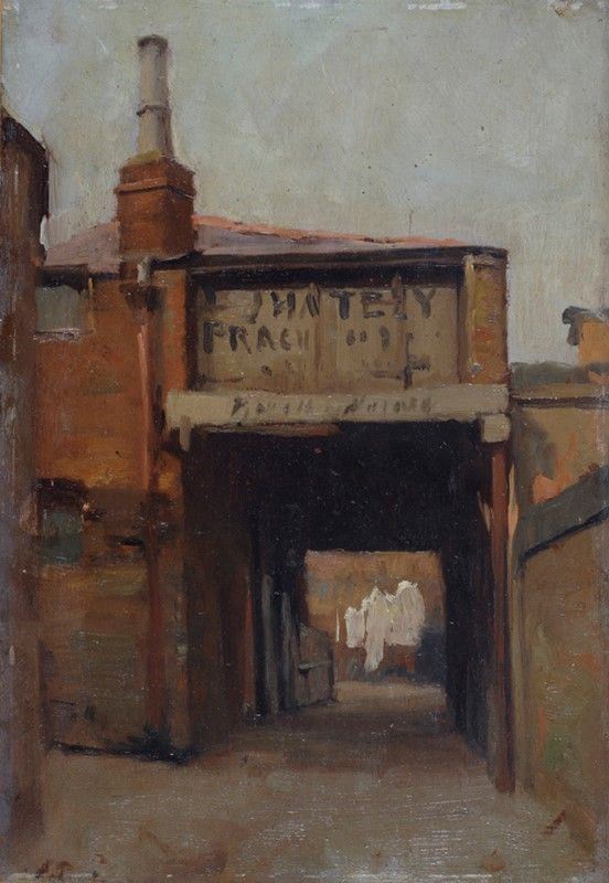 Alberto Pisa : Sobborgo di Londra  - Olio su tavola - Auction Autori dell'800-900, Moderni e Contemporanei, Grafica ed Edizioni - I - Galleria Pananti Casa d'Aste