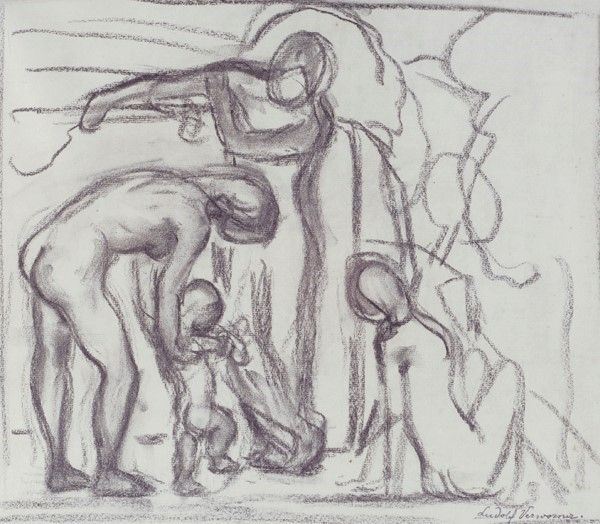 Attr. a Enrico Ludolf Verworner - Composizione di Figure