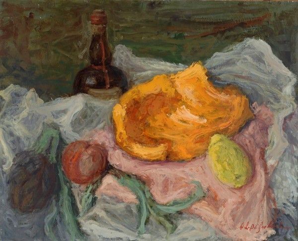 Osman Lorenzo de Scolari : Natura morta  - Olio su masonite - Auction Autori dell'800-900, Moderni e Contemporanei, Grafica ed Edizioni - I - Galleria Pananti Casa d'Aste