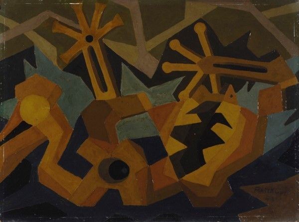 Andrea Raccagni : Figura che grida  (1949)  - Olio su faesite - Asta Autori dell'800-900, Moderni e Contemporanei, Grafica ed Edizioni - I - Galleria Pananti Casa d'Aste