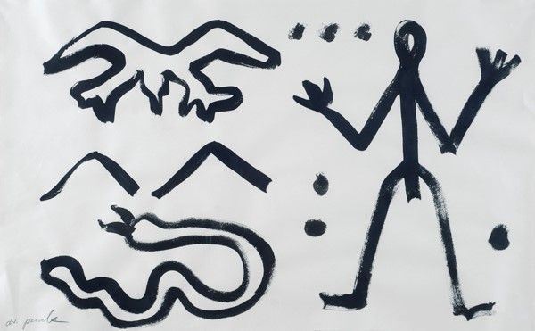 A. R. Penck : Senza titolo  - China su carta - Asta Autori dell'800-900, Moderni e Contemporanei, Grafica ed Edizioni - I - Galleria Pananti Casa d'Aste