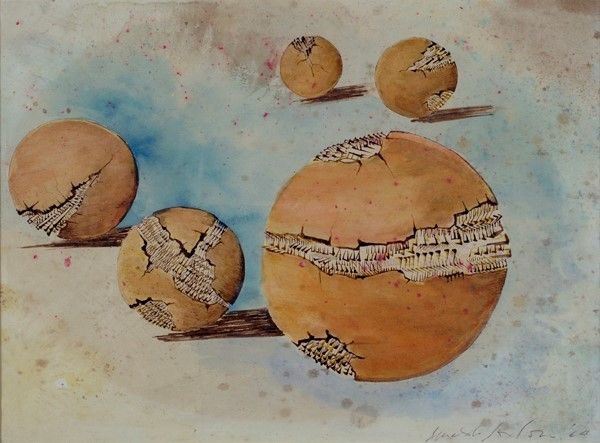 Arnaldo Pomodoro : Senza titolo  (1964)  - China e acquerello su carta - Auction Autori dell'800-900, Moderni e Contemporanei, Grafica ed Edizioni - I - Galleria Pananti Casa d'Aste