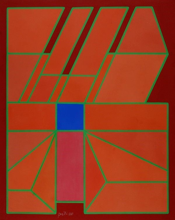 Achille Perilli : La tombola del destino  (2011)  - Acrilico su tela - Asta Autori dell'800-900, Moderni e Contemporanei, Grafica ed Edizioni - I - Galleria Pananti Casa d'Aste