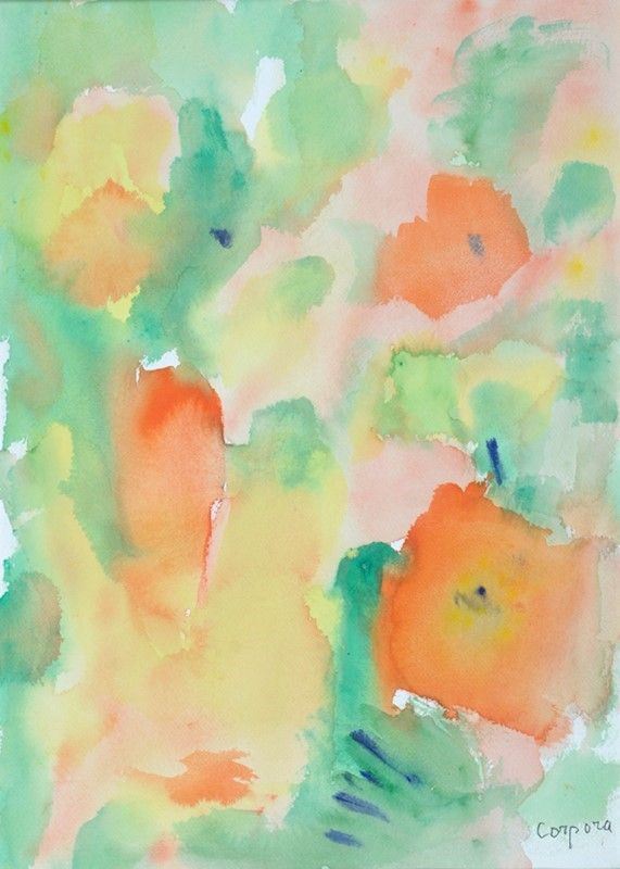 Antonio Corpora : Giardino  (2001)  - Acquerello su carta - Asta Autori dell'800-900, Moderni e Contemporanei, Grafica ed Edizioni - I - Galleria Pananti Casa d'Aste