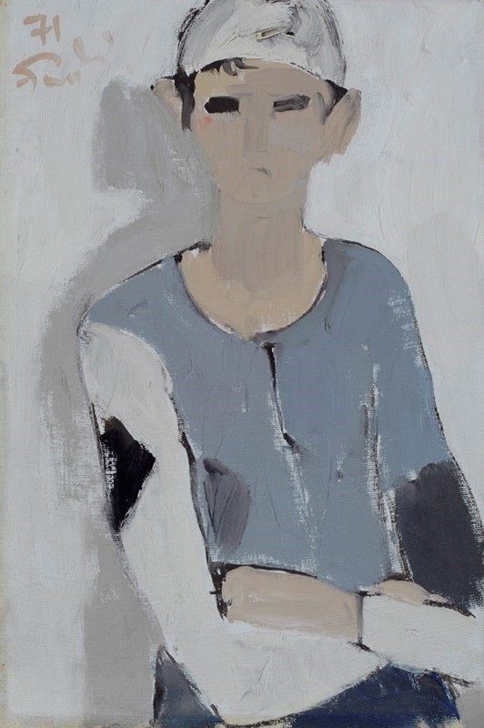 Bruno Paoli : Imbianchino  (1971)  - Olio su cartone telato - Auction Autori dell'800-900, Moderni e Contemporanei, Grafica ed Edizioni - I - Galleria Pananti Casa d'Aste