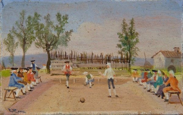 Renato Zini - Gioco delle Bocce; Aratura