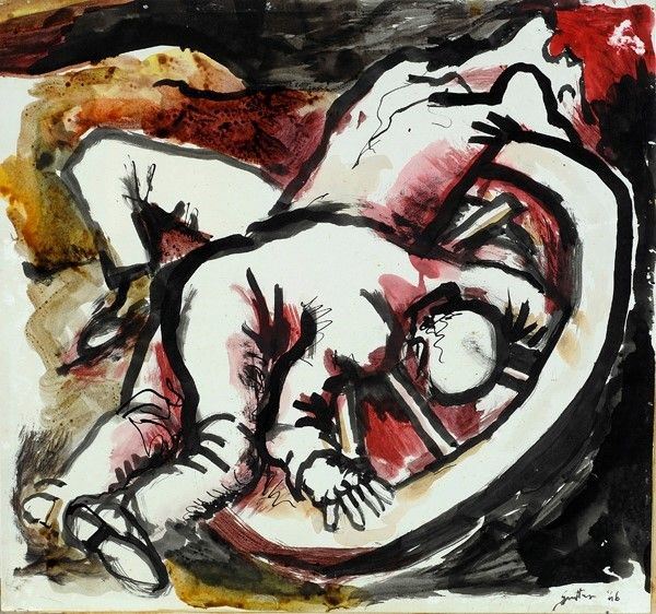 Renato Guttuso : Partigiani  (1946)  - Tecnica mista su carrta - Auction Autori dell'800-900, Moderni e Contemporanei, Grafica ed Edizioni - I - Galleria Pananti Casa d'Aste
