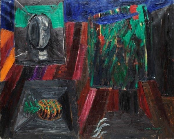 Bruno Cassinari : Apparizione  (1970)  - Olio su tela - Asta Antiquariato - mobili, dipinti e oggetti di arredo - I - Galleria Pananti Casa d'Aste