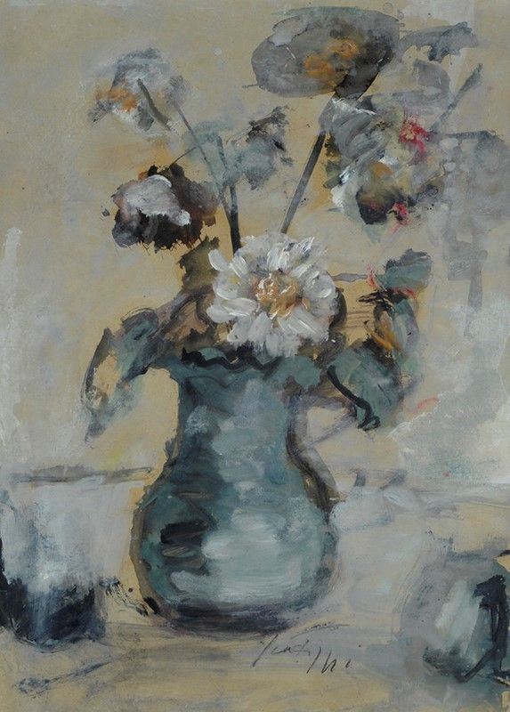 Sergio Scatizzi : Vaso con fiori  - Acquerello su carta - Auction ASTA A TEMPO - Autori dell'800-900, Moderni e Contemporanei, Grafica ed Edizioni - I - Galleria Pananti Casa d'Aste