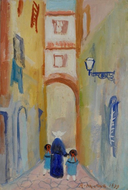 Rodolfo Marma : Monachina  (1977)  - Olio su cartone telato - Auction ASTA A TEMPO - Autori dell'800-900, Moderni e Contemporanei, Grafica ed Edizioni - I - Galleria Pananti Casa d'Aste