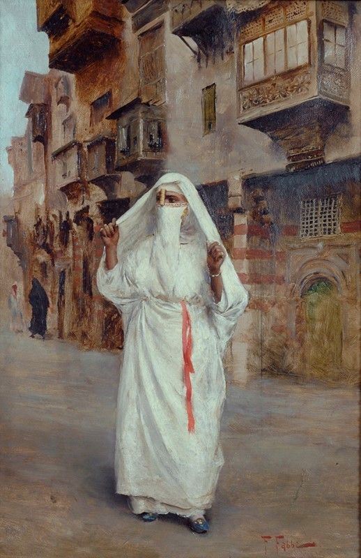 Fabio Fabbi : Donna egiziana  - Olio su tela - Asta Autori dell'800-900, Moderni e Contemporanei, Grafica ed Edizioni - Galleria Pananti Casa d'Aste