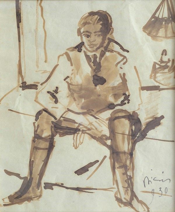 Filippo de Pisis - Ragazzo seduto